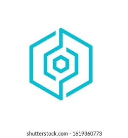 hexagon logo design vector template