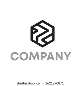 hexagon logo design vector template sign