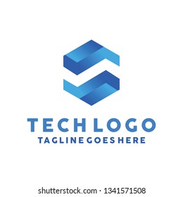 Hexagon Logo / Geometric Icon / Technology Symbol Design Inspiration