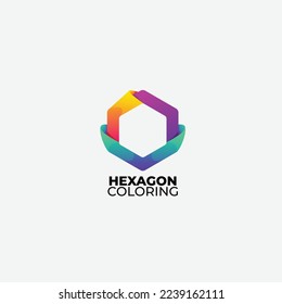 hexagon logo gradient vector colorful
