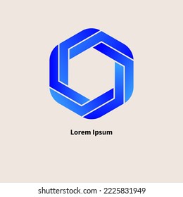 Hexagon logo, hexagonal icon for business. Design element, production concept, technological symbol