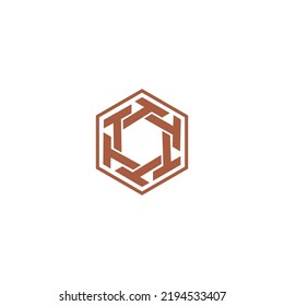 hexagon logo icon initial T technology illustration