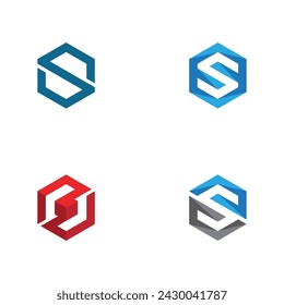 Ilustración de logotipo de Hexágono Icono Vector Plantilla