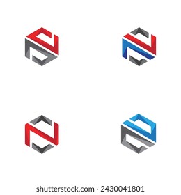 Ilustración de logotipo de Hexágono Icono Vector Plantilla