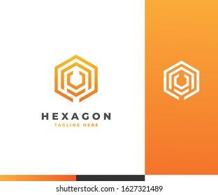 Hexagon logo Isolated on white background. can be used for business, consulting group company.