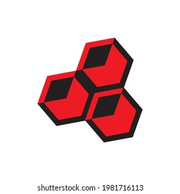 Hexagon logo isolated on white background