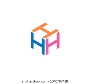 Hexagon logo. letter H logo template