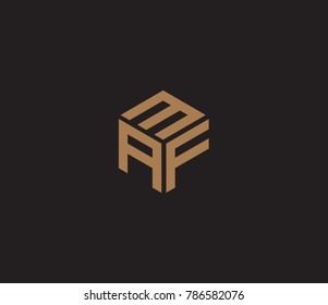 Hexagon logo. letter MAF logo