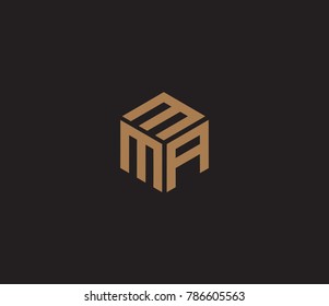 Hexagon logo. letter MMA logo template