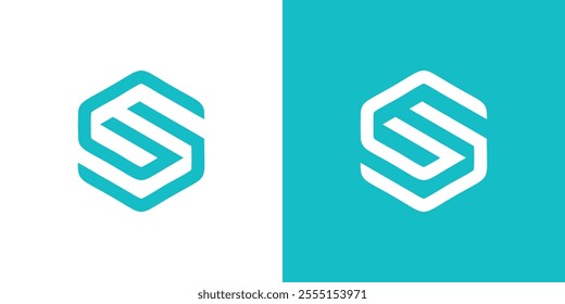 Hexagon logo and letters inside E G S, simple hexagonal logo