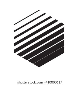 Hexagon logo. Minimal abstract symbol. Sacred geometry. White background. Stock vector.