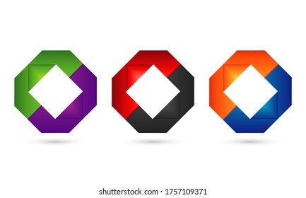 hexagon logo modern template with several attractive color choices, it is suitable for real estate, construction, company, brand, business, office logos .etc