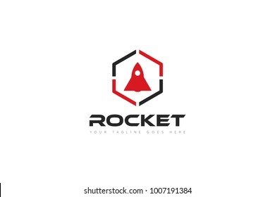 hexagon logo, rocket vector. Rocket Logo Vector design Template. Vector Illustrator Eps.10