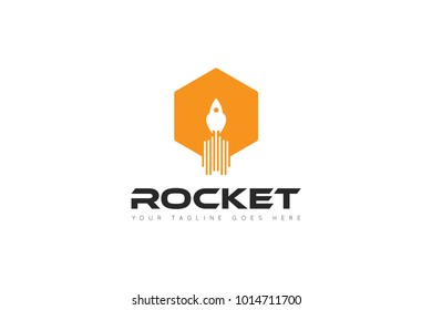 hexagon logo, rocket vector. Rocket Logo Vector design Template. Vector Illustrator Eps.10
