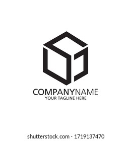 Hexagon logo. SC logo design template