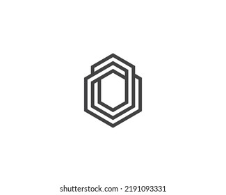 Hexagon Logo sign icon symbol Design Line Art Style. Polygon, Design Materials, Design Element Logotype. Vector illustration logo template