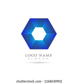 Hexagon Logo. Symbol & Icon Vector Template.