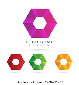 Hexagon Logo. Symbol & Icon Vector Template.