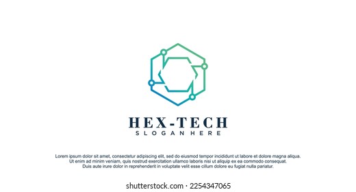 Logo de Hexagon con ilustración vectorial de diseño de conceptos tecnológicos
