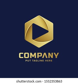hexagon logo template for company