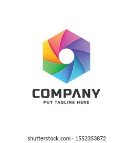 hexagon logo template for company