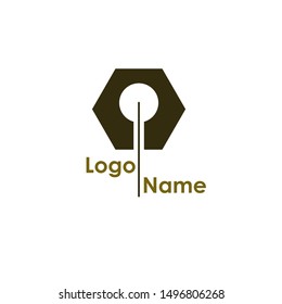 hexagon logo template, modern logo concept.