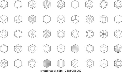 Hexagon logo template. Vector honeycomb icon. Creative design elements.