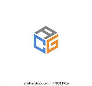 Hexagon logo tempplate. logo with three letters ACG