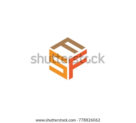 Hexagon logo. logo with three letters FSF
