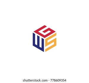 Hexagon Logo. Logo With Three Letters GWS