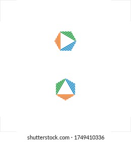 Dreieck mit hexagonischem Logo, isolierte geometrische Linien, Design