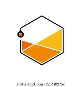 hexagon logo vector design, security, emblem, technology
