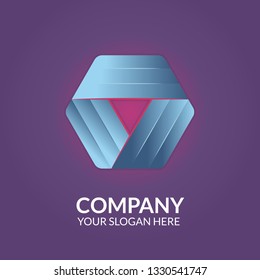 Hexagon logo vector gradient illustration eps10 