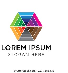 hexagon logo vector illustration isolated on white background