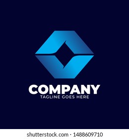 Hexagon Logo Vector Isolated With Dark Background. Vector Logo Template.