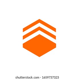 up hexagon logo vector modern template