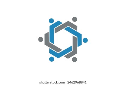 hexagon logo vector. quote or comma logo vector.