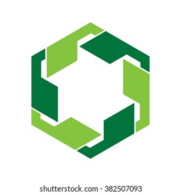 hexagon logo vector. quote or comma logo vector.