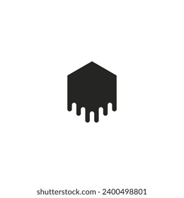 Hexagon logo with water drop effect and blank background