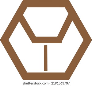 hexagon logo which is brown and suitable for company logo