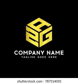 Hexagon logo.modern design.vector illustration.Gold