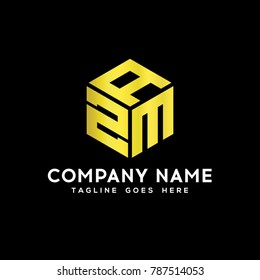 Hexagon logo.modern design.vector illustration.Gold