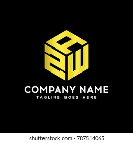 Hexagon logo.modern design.vector illustration.Gold