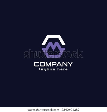 Hexagon M logo.
Initial letters looping linked hexagon monogram logo A B C D E F G H I J K L M N O P Q R S T U V W X Y Z