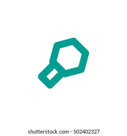 Hexagon Magnifying Glass Search Vector