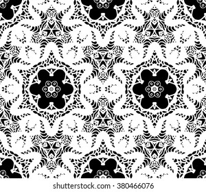 Hexagon mandala pattern. Tribal freehand hexagon mandala print. Ethnic hexagon mandala print for t-shirt. Free hand drawing hexagon mandala vector motif. Black and white hexagon mandala 