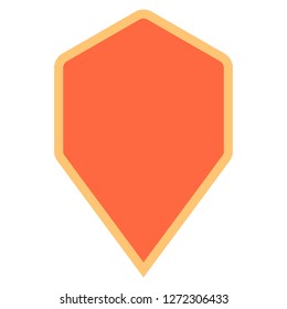 Hexagon map pin sign location icon. Web internet cartography button created in flat style. The design graphic element is saved as a vector illustration in the EPS file format.