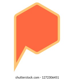 Hexagon map pin sign location icon. Web internet cartography button created in flat style. The design graphic element is saved as a vector illustration in the EPS file format.