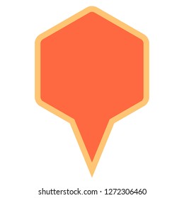 Hexagon map pin sign location icon. Web internet cartography button created in flat style. The design graphic element is saved as a vector illustration in the EPS file format.