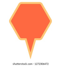 Hexagon map pin sign location icon. Web internet cartography button created in flat style. The design graphic element is saved as a vector illustration in the EPS file format.